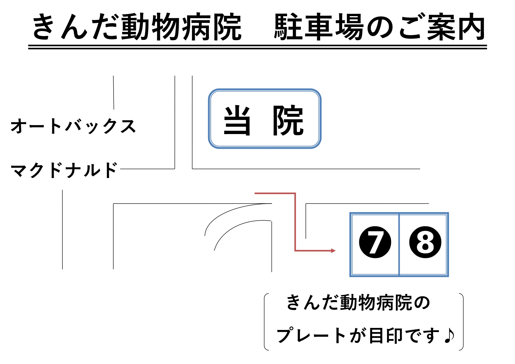 きんだ動物病院 駐車場のご案内